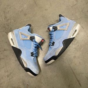 Air Jordan 4 Retro University Blue Style # 408452-400 Size 7Y DAMAGED